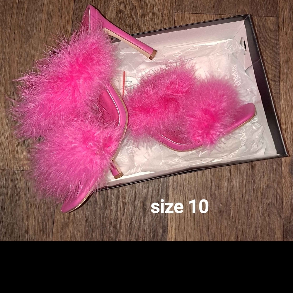 Pink Feathered Heels